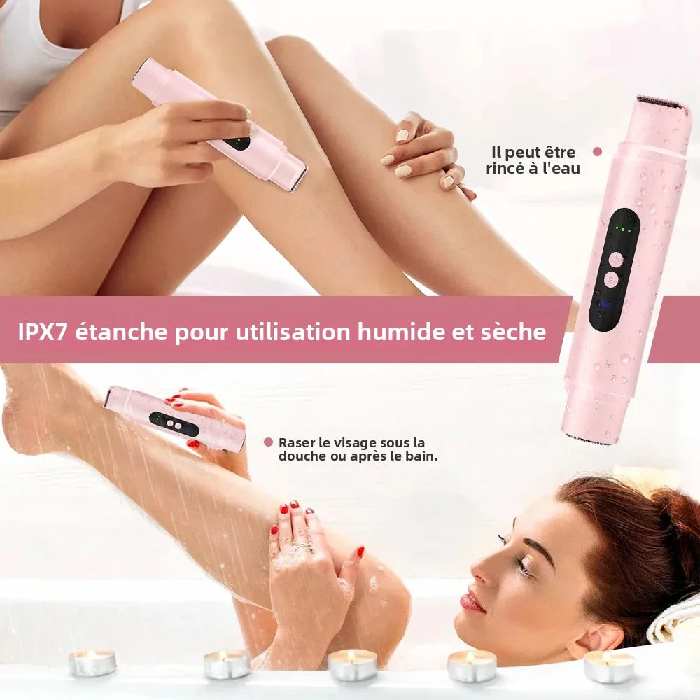 Épilateur AFDEAL, 2 têtes, sec/mouillé, rechargeable, certifié CE/RoHS, usage corps