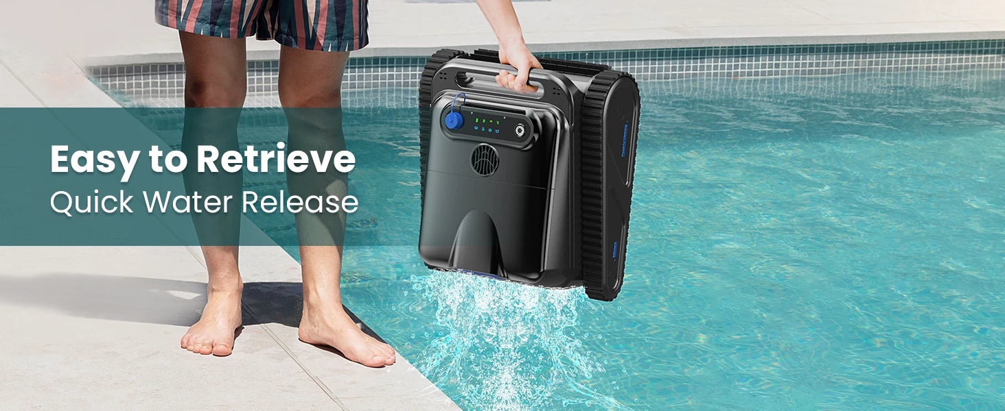 Vastorm 2026 Robot nettoyeur de piscine Y50S amélioré : autonomie de 130 minutes, stationnement automatique, puissant, sans fil, nettoyage automatique des sols et des parois.