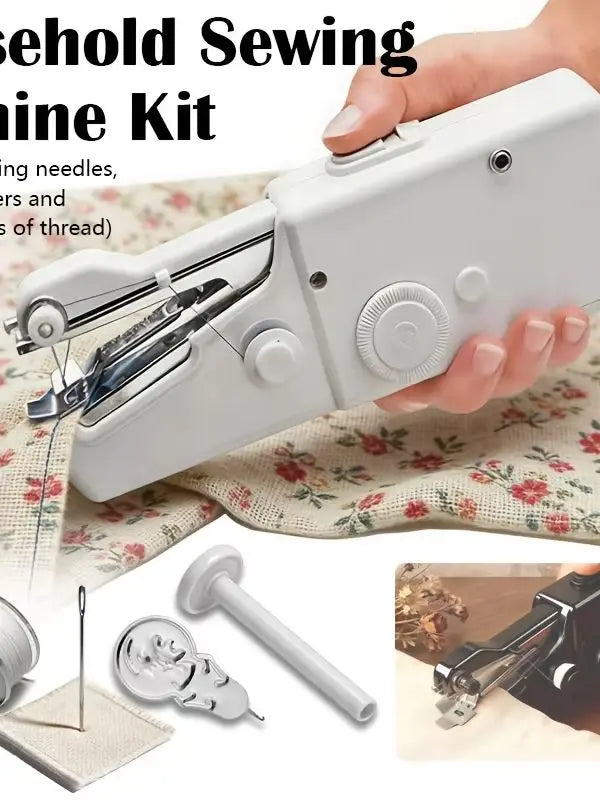 Kit de Couture Portable | Machine à Coudre Manuelle sur Piles pour Vêtements et Tissus avec Accessoires