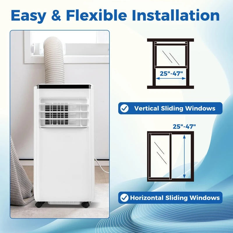 Climatiseur portable de 10 000 BTU avec télécommande, refroidit jusqu'à 350 pieds carrés.