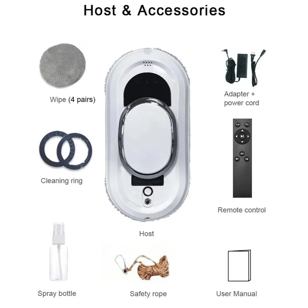 Robot nettoyeur de vitres intelligent, aspirateur robot, nettoyeur de vitres électrique, télécommande pour la maison
