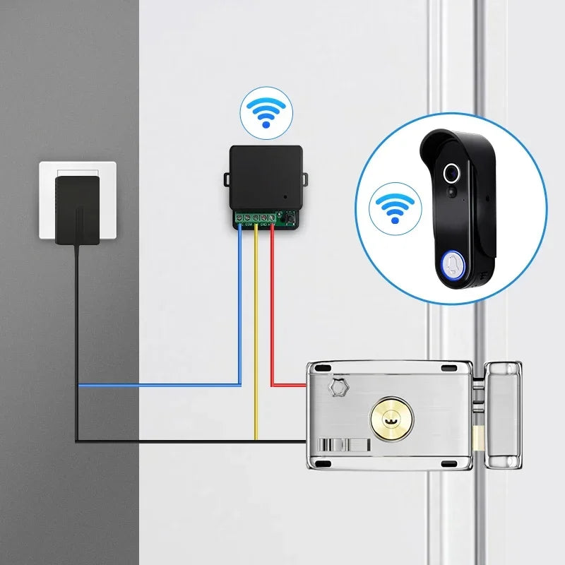 Sonnette vidéo sans fil extérieur ANJIELO 1080P WiFi avec caméra, écran tactile de 7 pouces, sans connexion requise