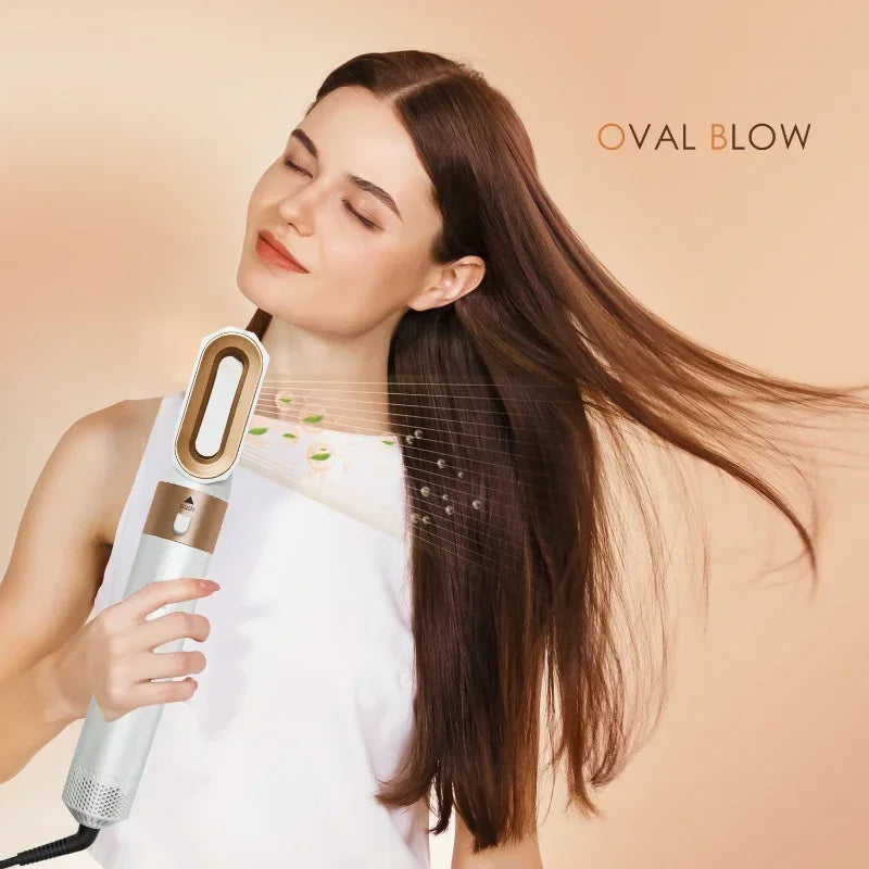 Sèche-cheveux 5 en 1, peigne électrique, brosse lissante à ions négatifs, brosse soufflante, kit de brosses amovibles