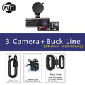 Caméra embarquée 3 canaux Wi-Fi avec DVR 1080p pour voiture (avant et intérieur), boîtier noir, surveillance de stationnement 24h/24, accessoires auto