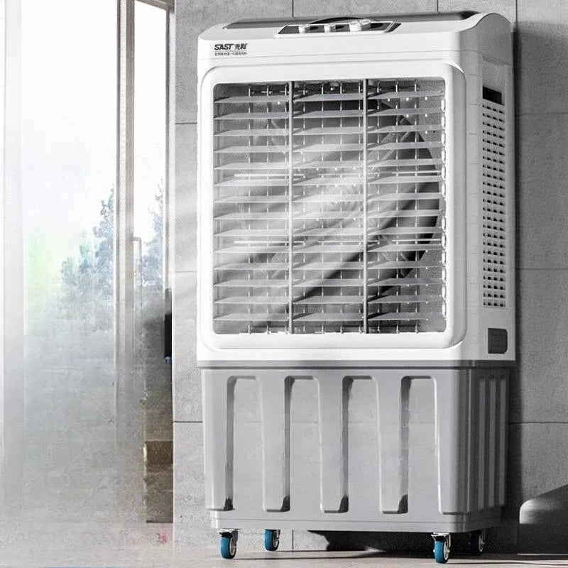 Ventilateur de climatisation à circulation d'évaporation pour réfrigérateur industriel, grand format, avec ajout d'eau fraîche. Utilisation commerciale.