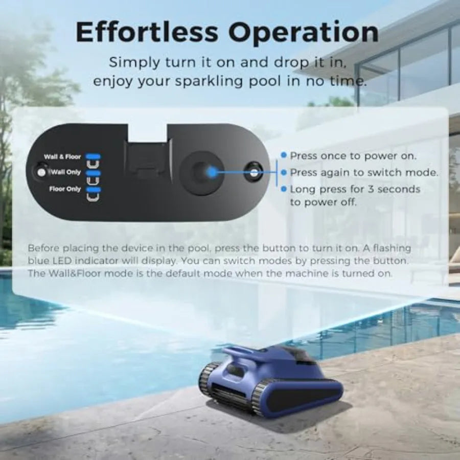 Aspirateur Robot de Piscine Automatique | Nettoyage 3-en-1 Sans Fil pour Piscines Enterrées