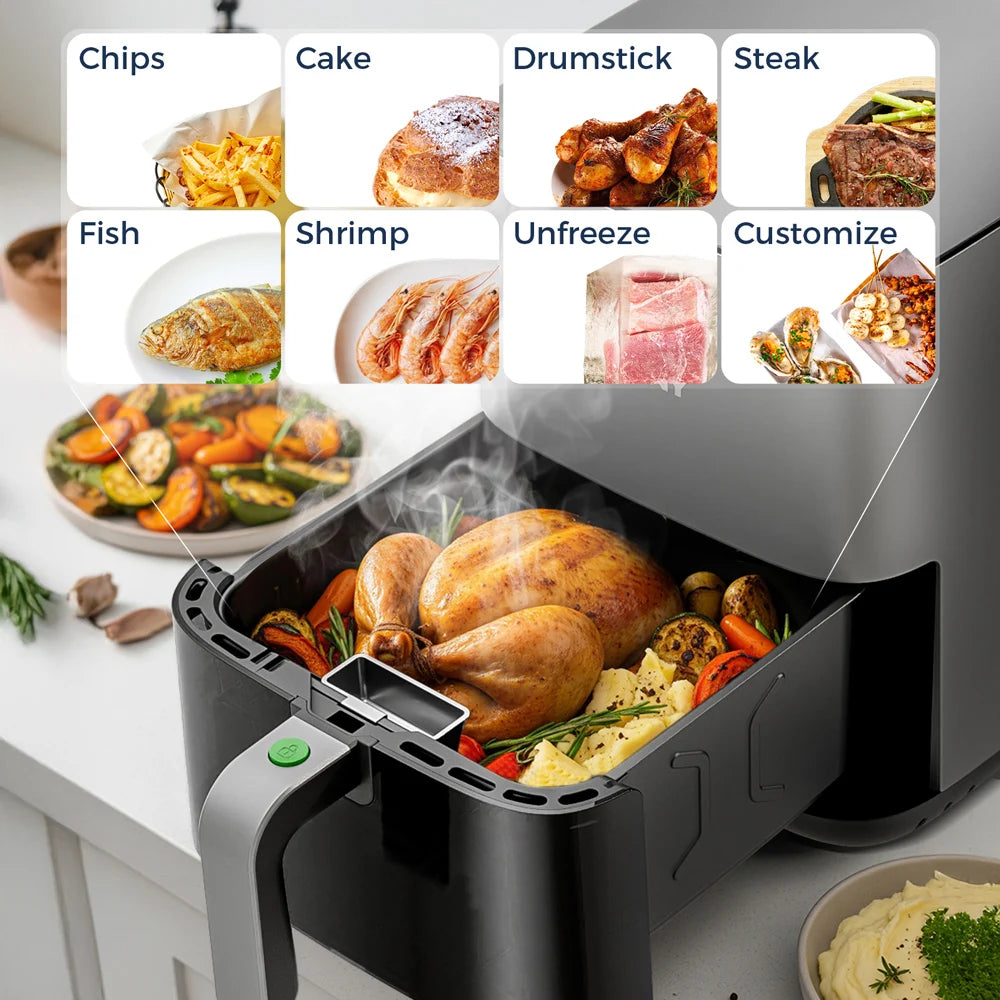 Friteuse à air électrique sans huile 5L, numérique, en vente en ligne, professionnelle et saine.