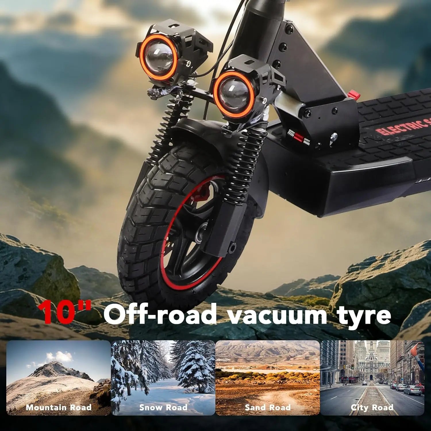Trottinette électrique pour adultes avec siège, vitesse rapide de 40 à 48 km/h, autonomie de 32 à 45 km, pneus tout-terrain de 25 cm, charge maximale de plus de 136 kg, trottinette électrique pliable