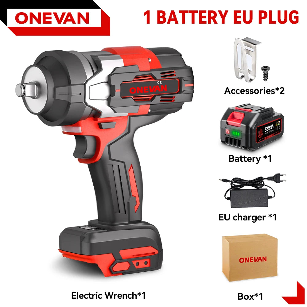 Clé à Chocs Électrique ONEVAN | 2800 N.m, Moteur Sans Balais, Outil Auto Compatible Makita