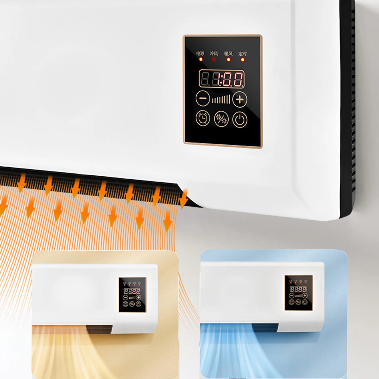 Mini climatiseurs muraux à température constante avec télécommande pour salon