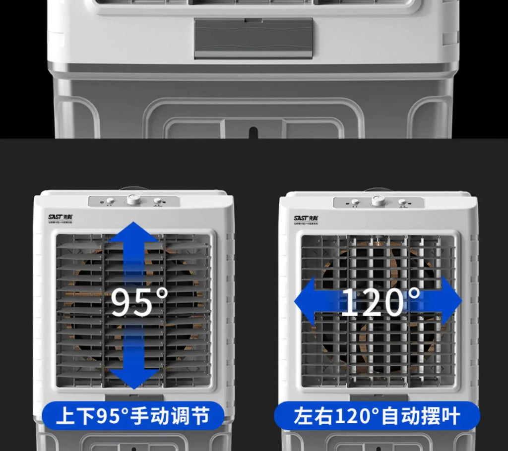 Ventilateur de climatisation à circulation d'évaporation pour réfrigérateur industriel, grand format, avec ajout d'eau fraîche. Utilisation commerciale.