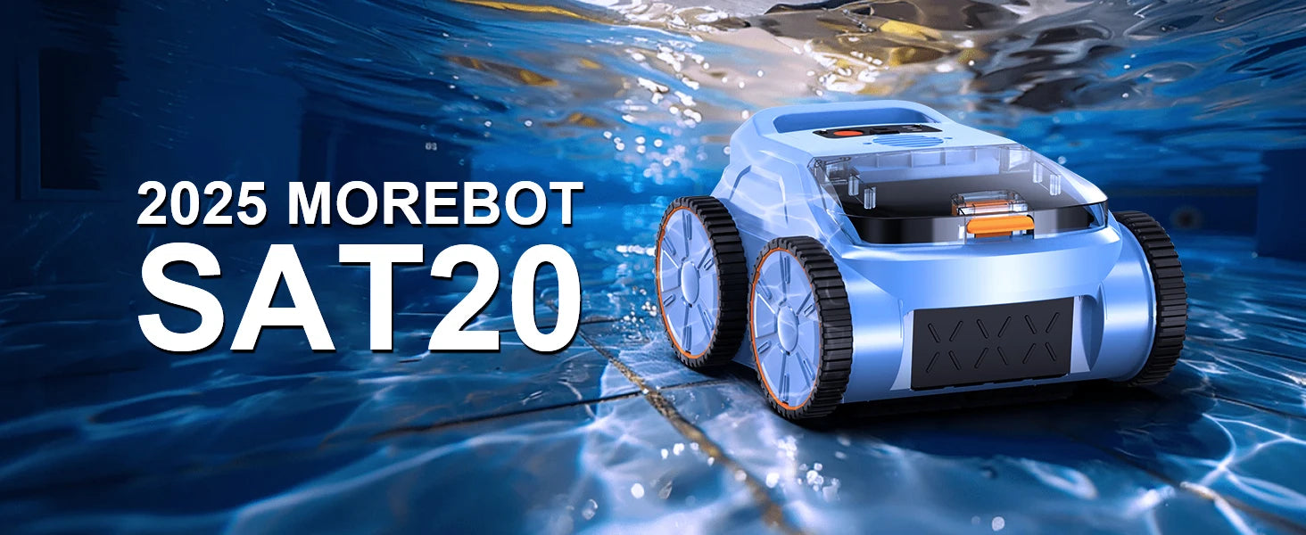 Aspirateur de piscine avec une autonomie jusqu'à 180 minutes, robot nettoyeur de piscine hors sol pour piscines enterrées jusqu'à 185 m² (2000 pi²).