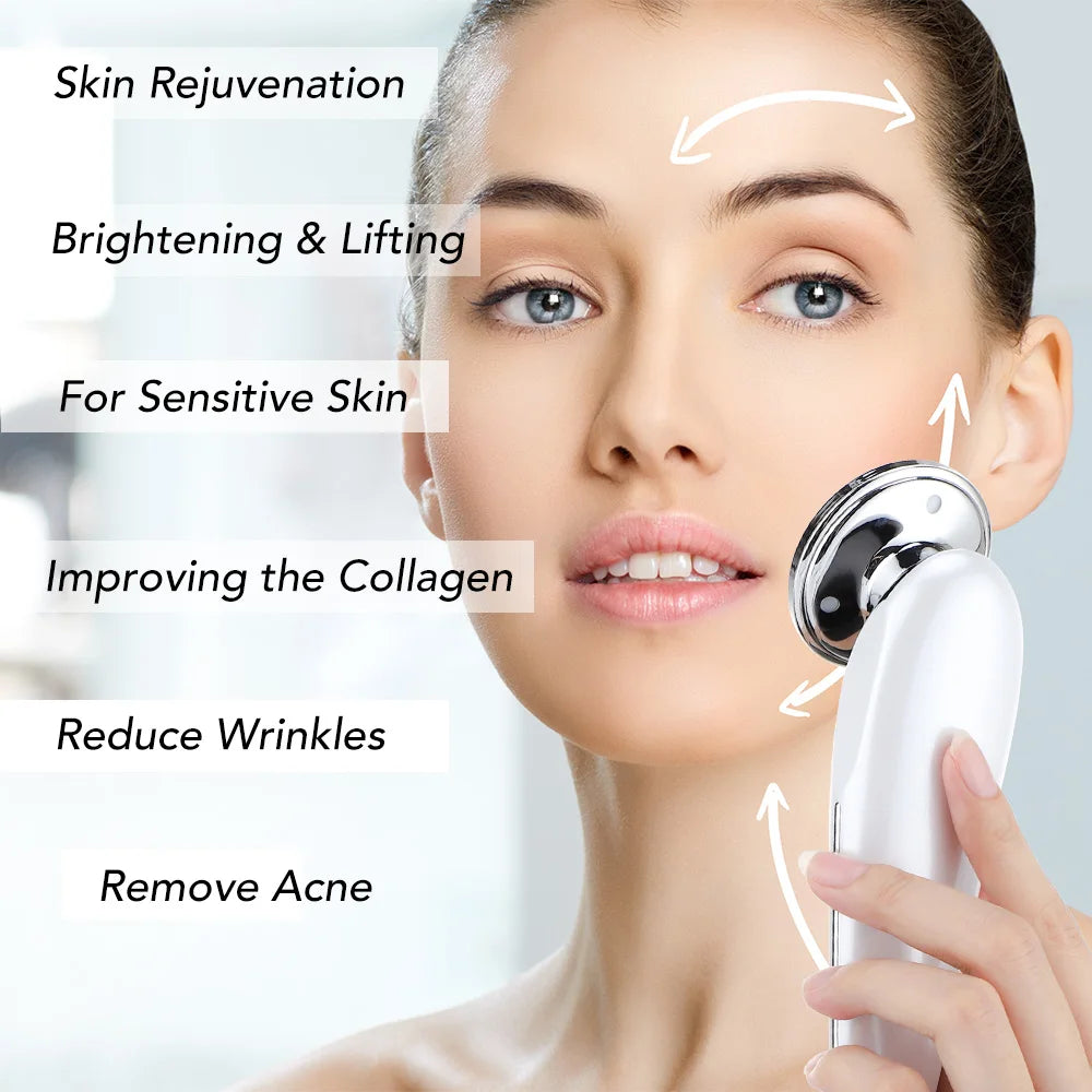 Masseur Facial 7-en-1 EMS & LED | Appareil de Beauté Anti-Âge pour Lifting et Raffermissement du Visage