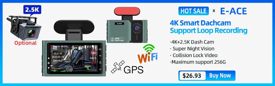 Caméra embarquée HD 1080p tactile avec vision nocturne, enregistreur vidéo pour véhicule, enregistreur de conduite avant et arrière.