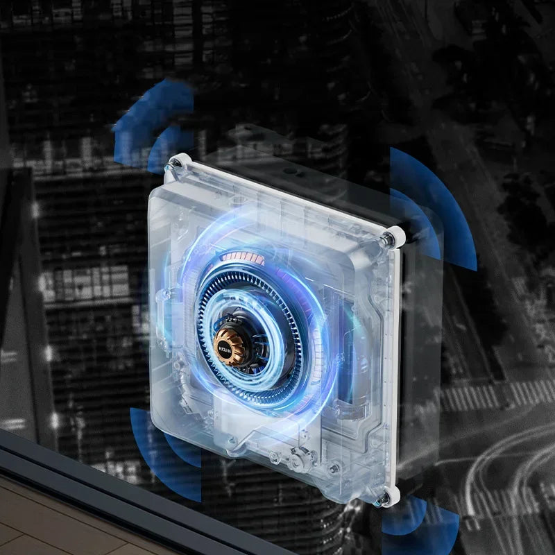 Nettoyeur de vitres carré 1 pièce avec réservoir, robot de nettoyage automatique intelligent sans cadre à double jet d'eau pour vitres