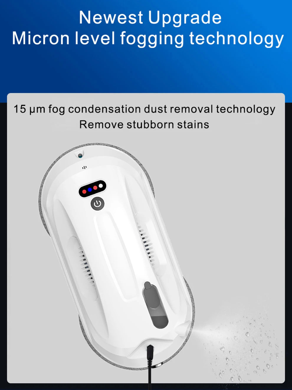 Robot nettoyeur de vitres Purerobo W-R4S : aspirateur robot ultra-fin à haute puissance d'aspiration pour le nettoyage des vitres de la maison