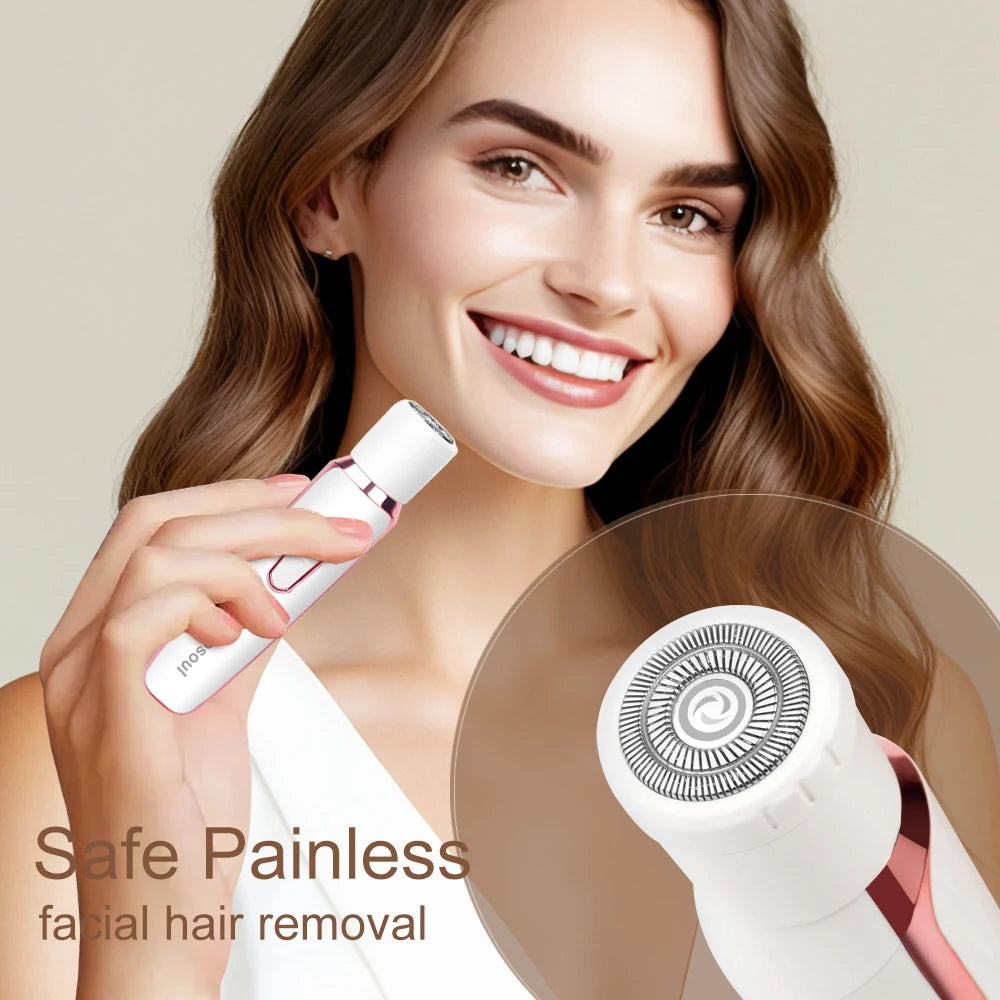 Rasoir électrique 4 en 1 pour femmes, rasoir corporel portable et indolore pour aisselles, maillot, soutiens-gorge, jambes, visage et moustache.