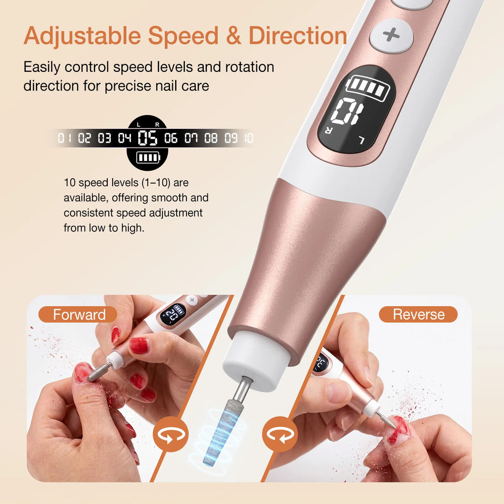 Nouvelle ponceuse à ongles portable 2 en 1 rechargeable USB avec lampe UV et séchage rapide pour manucure