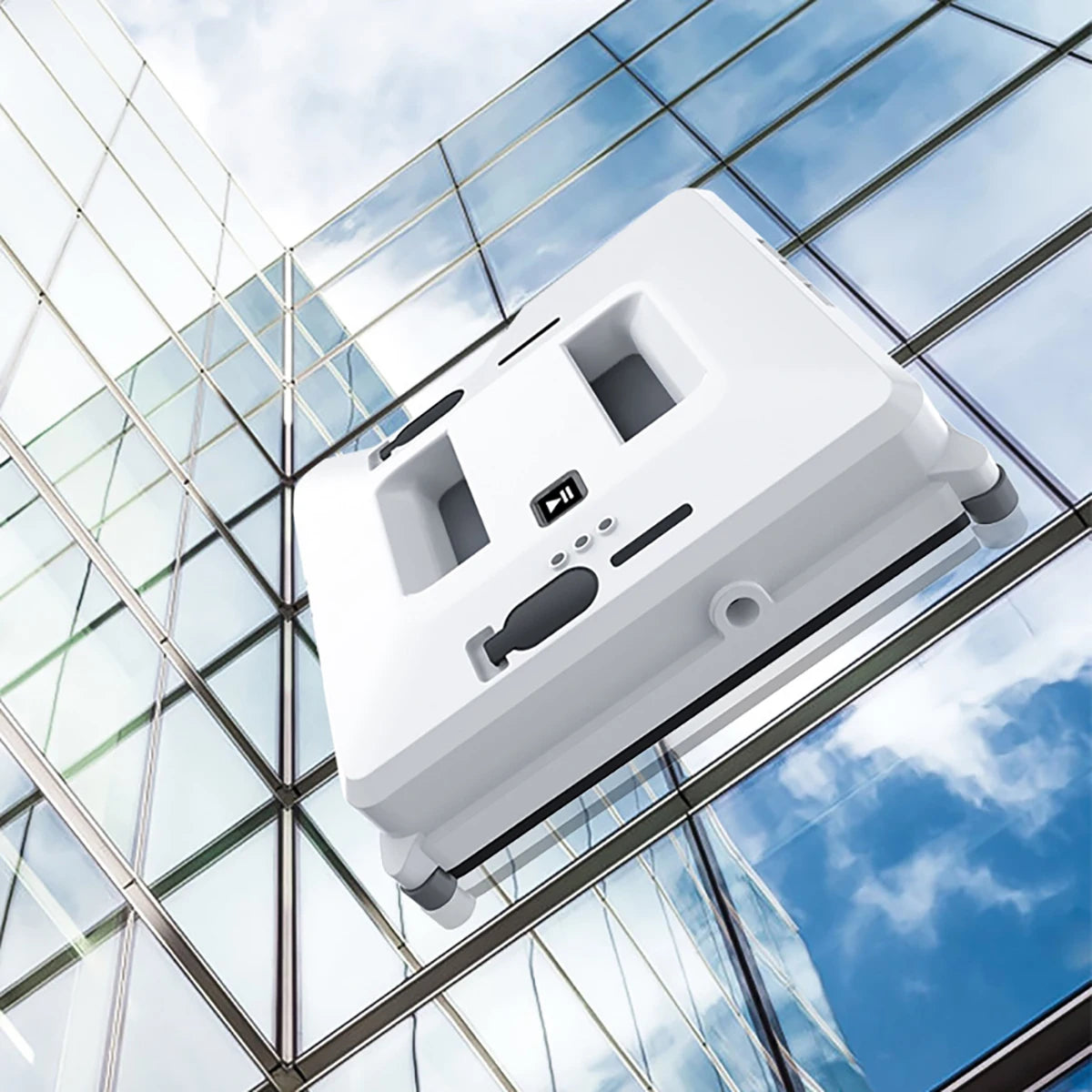 Robot nettoyeur de vitres avec pulvérisateur, appareil électroménager intelligent, télécommande, forme carrée, forte aspiration pour le lavage des vitres et des murs. Pulvérisation d'eau.