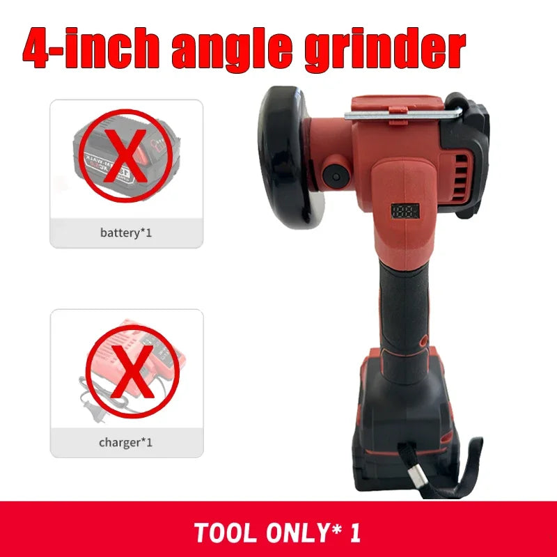 Meuleuse d'angle sans fil 4 pouces, batterie non incluse, usage industriel et bricolage