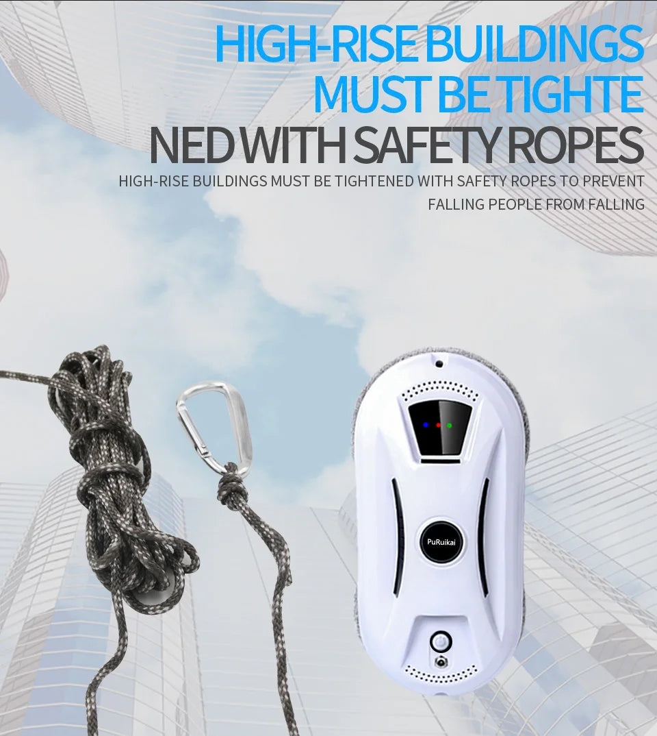 Robot nettoyeur de vitres PuRuikai N361, cordon 5 m, certifié CE