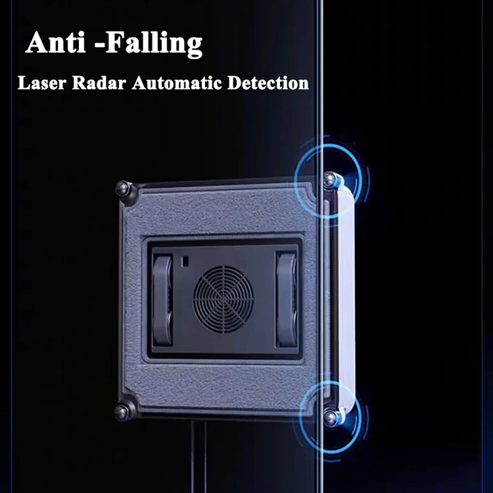 Robot nettoyeur de vitres avec pulvérisateur, appareil électroménager intelligent, télécommande, forme carrée, forte aspiration pour le lavage des vitres et des murs. Pulvérisation d'eau.