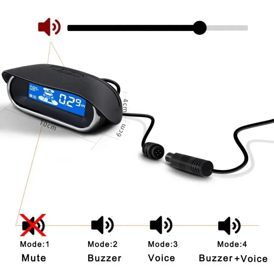 Kit de capteurs de stationnement Parktronic 4/6/8 avec radar de recul, alerte sonore et détection de distance par ultrasons pour voiture
