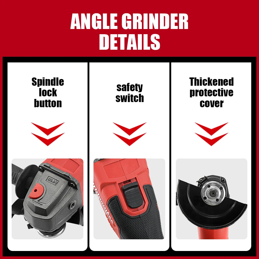 Meuleuse d'angle sans fil Milwaukee M18 de 125 mm avec interrupteur à palette sans verrouillage pour le polissage et la découpe