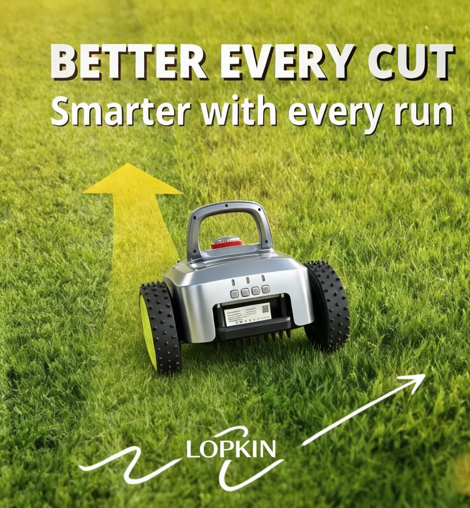 Robot tondeuse à gazon Lopkin L1600 à perception visuelle, navigation précise par IA, planification de parcours entièrement automatique, compagnon intelligent pour votre jardin