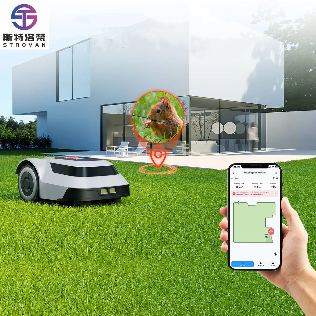Tondeuse à gazon robotisée STLF WJW, autotractée, avec navigation GPS, intelligente et automatique, pour jardin/cour