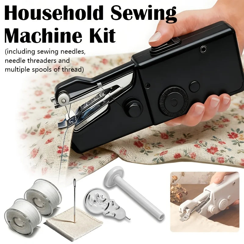 Machine à Coudre Portable Manuelle | Kit Complet sur Piles avec Aiguilles, Bobines et Accessoires