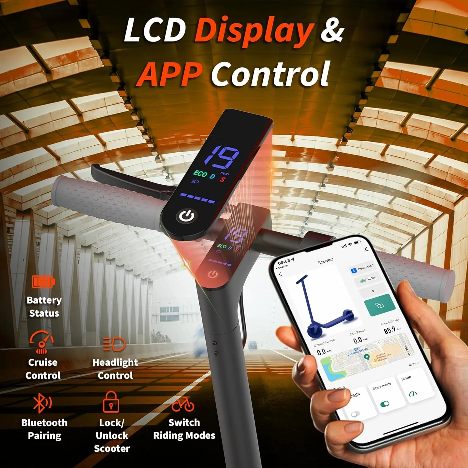 Trottinette électrique AOVOPRO ES80 350W, batterie 10,5 Ah, vitesse maximale de 30 km/h, contrôle via application intelligente, autonomie maximale de 34 km, pliable, pour adultes