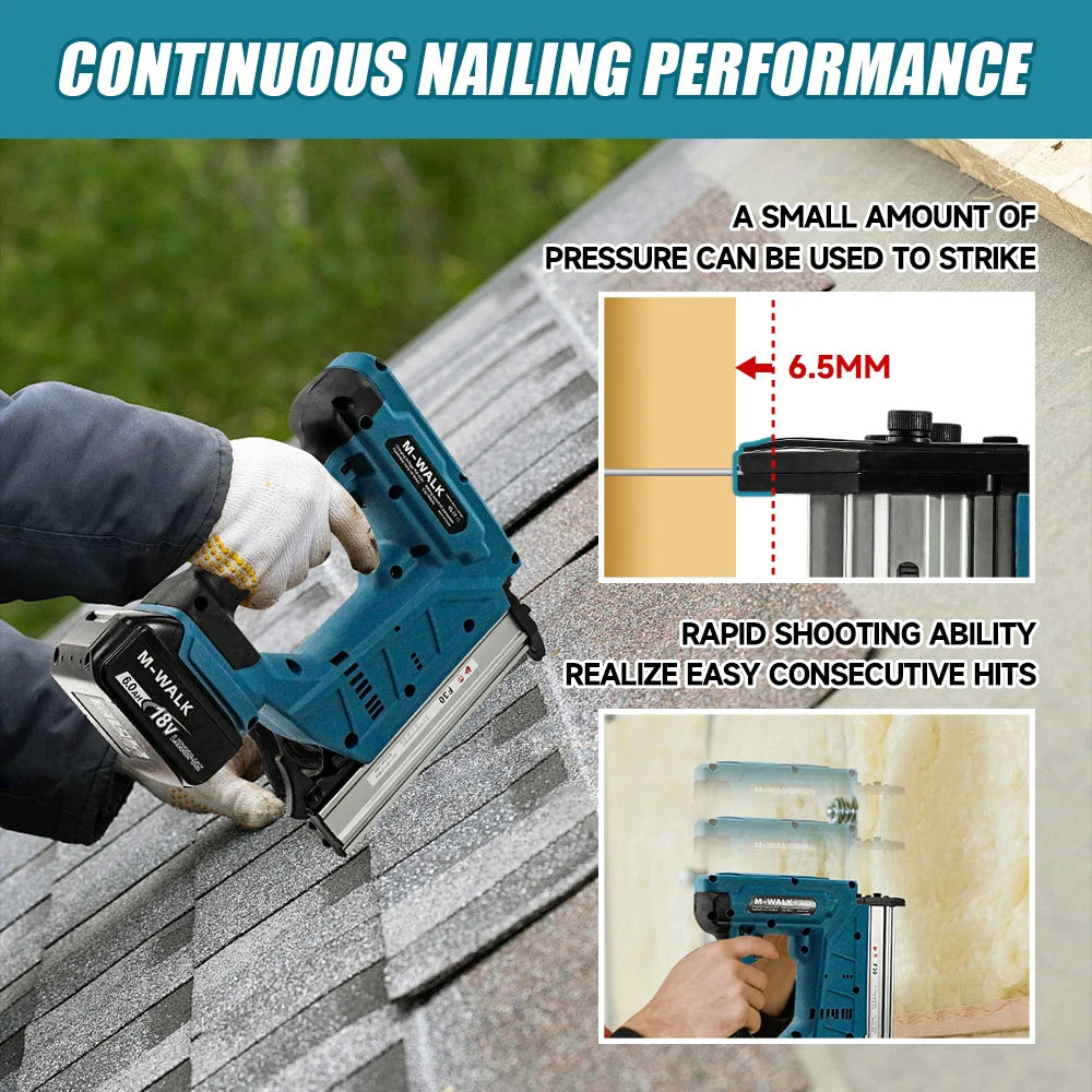 Cloueuse Électrique F30G Sans Balais | Agrafeuse Portable Compatible Makita 18 V pour Bois et Mobilier