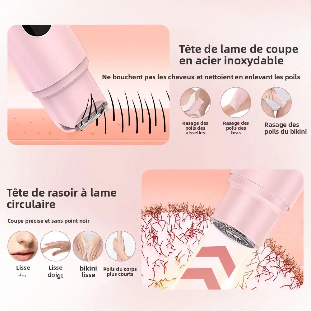 Épilateur AFDEAL, 2 têtes, sec/mouillé, rechargeable, certifié CE/RoHS, usage corps