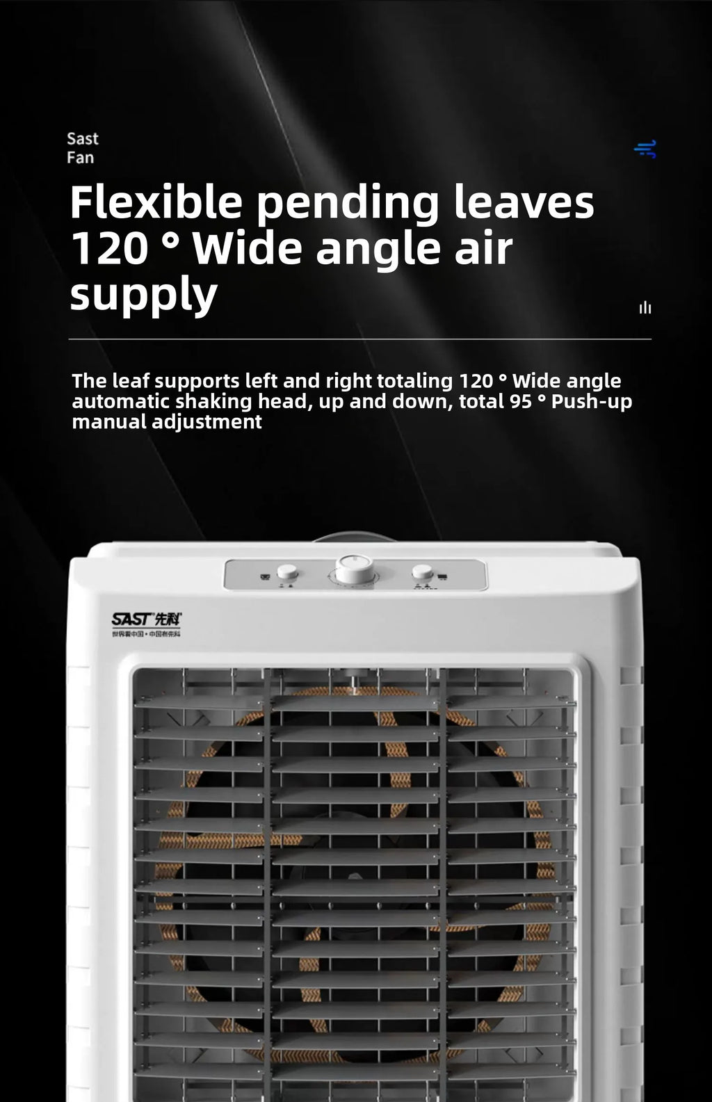 Ventilateur de climatisation à circulation d'évaporation pour réfrigérateur industriel, grand format, avec ajout d'eau fraîche. Utilisation commerciale.