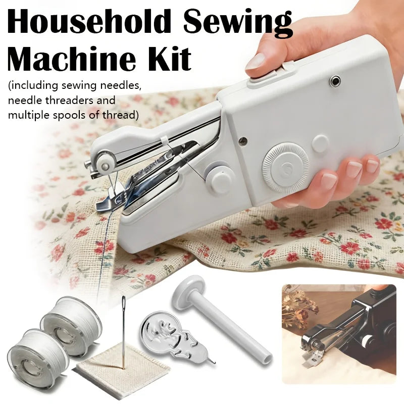 Kit de Couture Portable | Machine à Coudre Manuelle sur Piles pour Vêtements et Tissus avec Accessoires