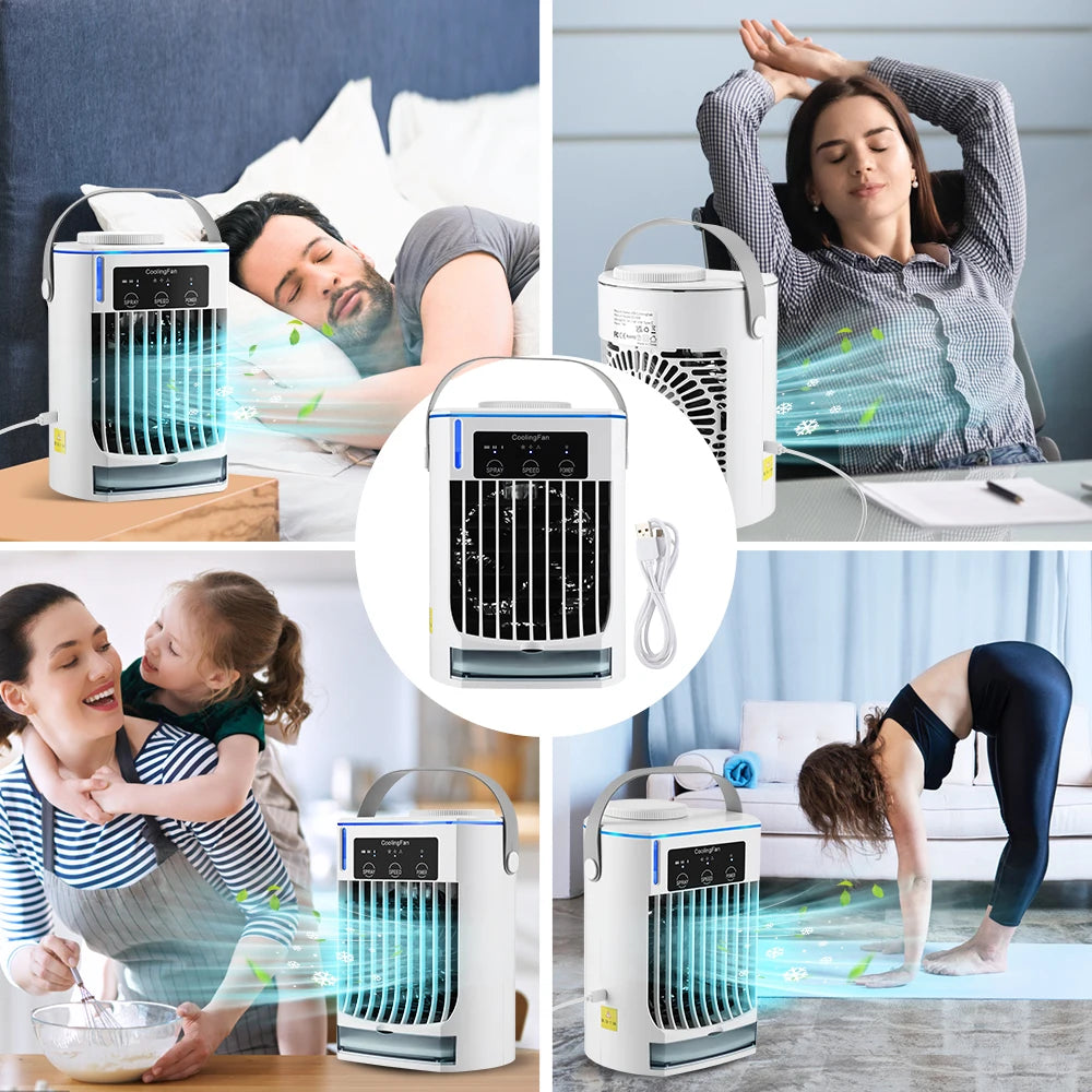 Rafraîchisseur d'Air Portable | Climatiseur Compact Rechargeable avec Brumisateur et Humidificateur
