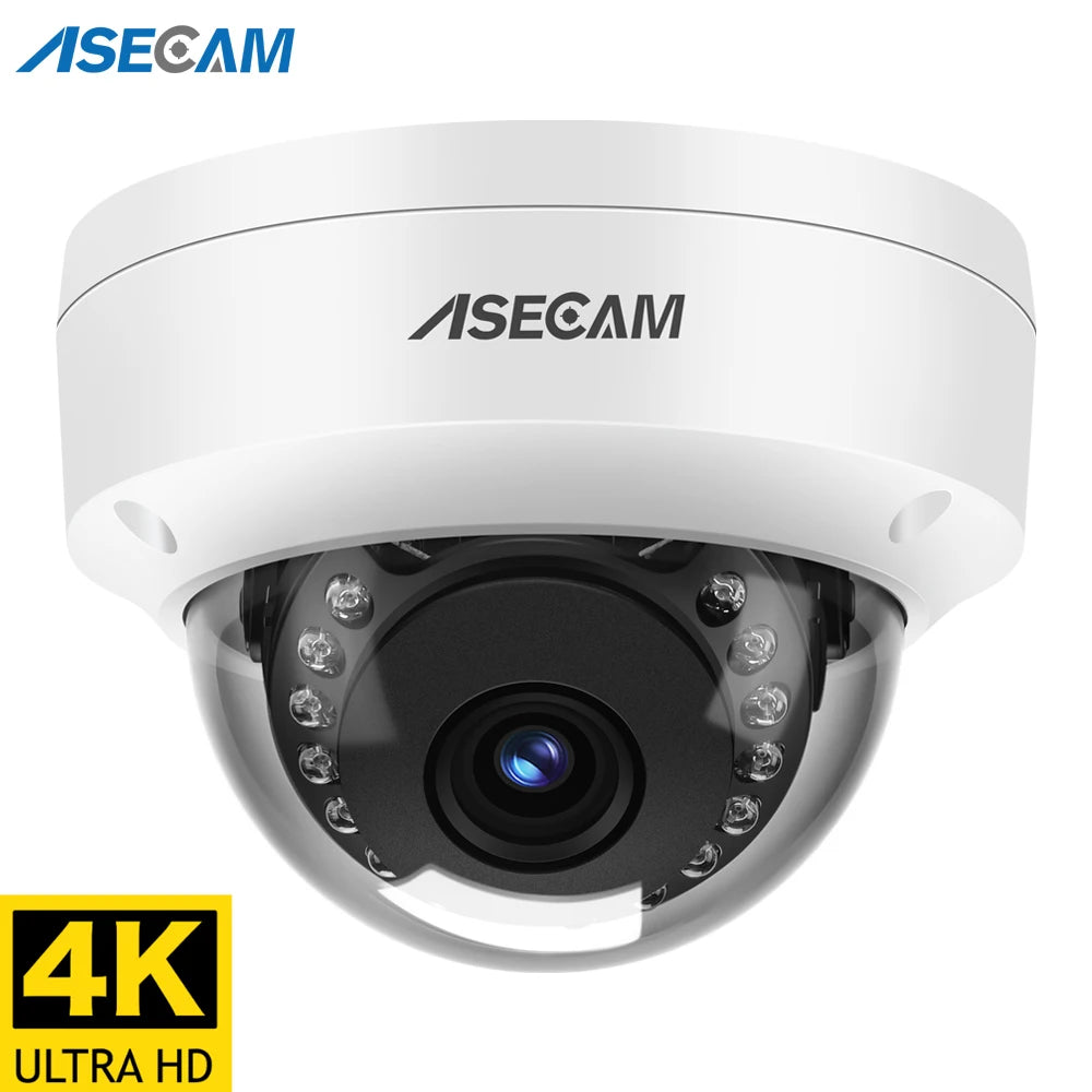 Caméra dôme ASECAM 8 MP, PoE, IP66, capteur Sony, H.265, intérieur/extérieur