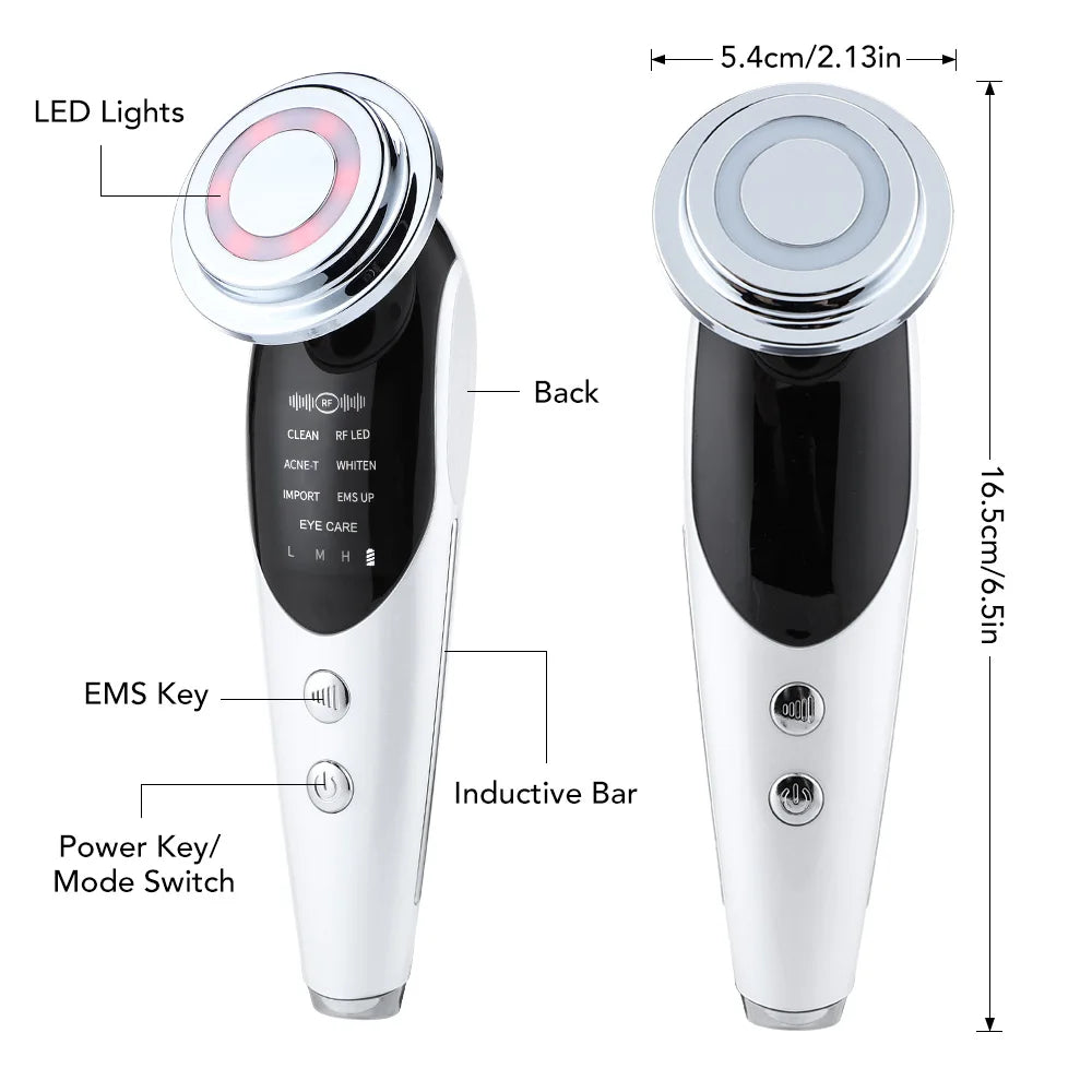 Masseur Facial 7-en-1 EMS & LED | Appareil de Beauté Anti-Âge pour Lifting et Raffermissement du Visage