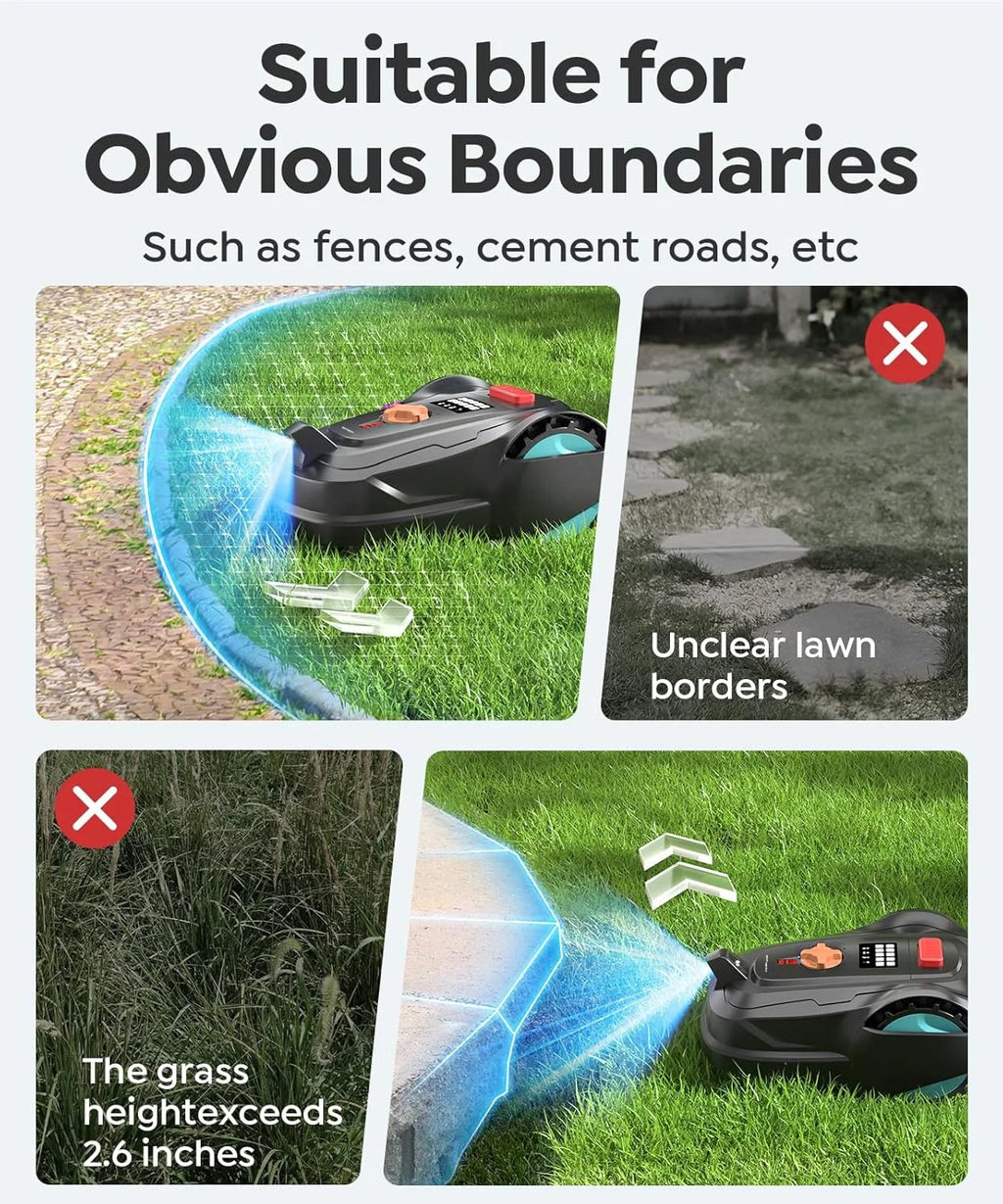 Tondeuse à gazon robotisée Upgarde sans câble périphérique, contrôle par application, capteur visuel, tondeuse robotisée intelligente pour une surface de 1000 m².