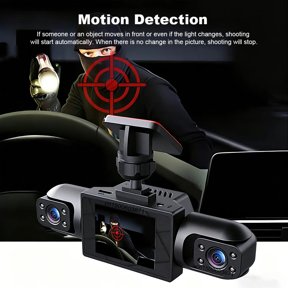 Dash Cam 4 Canaux 360° | Caméra de Voiture HD 1080p avec Vision Nocturne et Enregistrement Continu