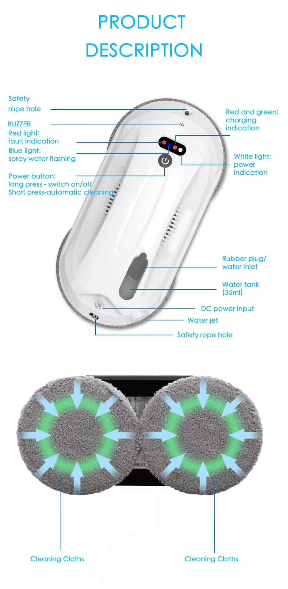 Robot nettoyeur de vitres Purerobo W-R4S : aspirateur robot ultra-fin à haute puissance d'aspiration pour le nettoyage des vitres de la maison