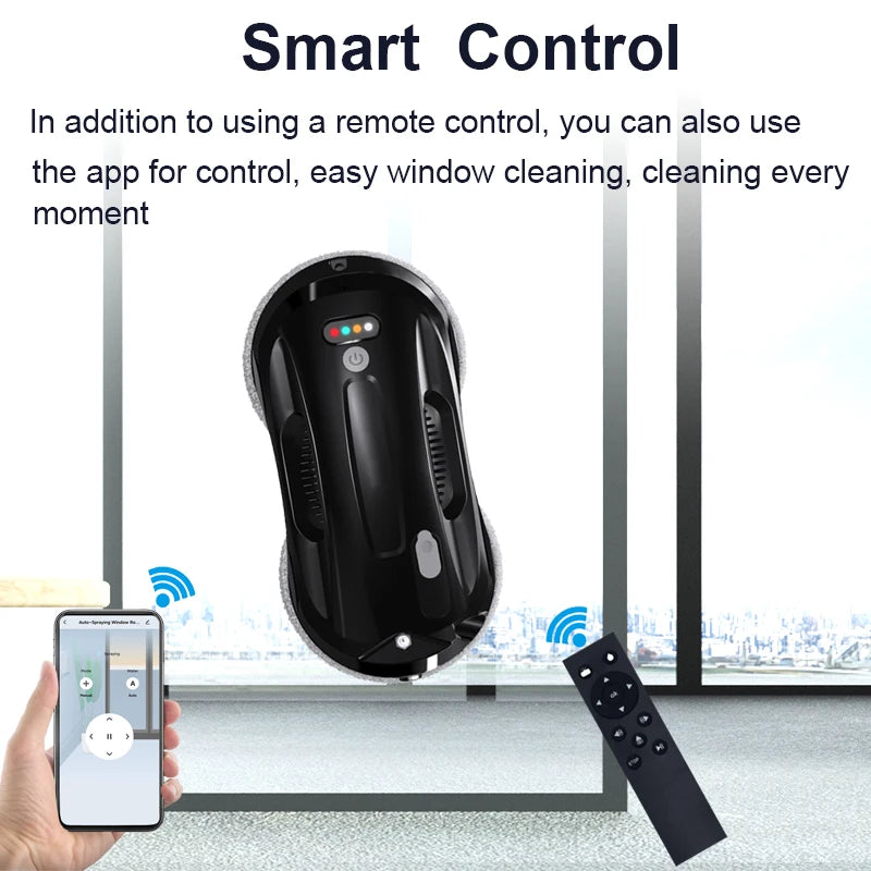 Robot nettoyeur de vitres Purerobo W-R4S : aspirateur robot ultra-fin à haute puissance d'aspiration pour le nettoyage des vitres de la maison