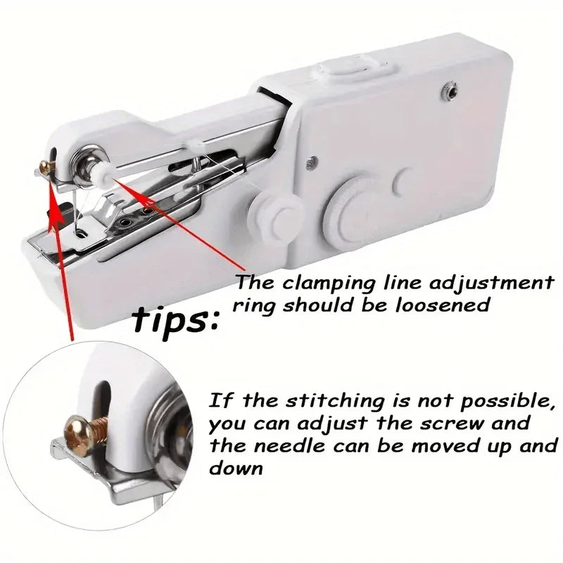 Kit de Couture Portable | Machine à Coudre Manuelle sur Piles pour Vêtements et Tissus avec Accessoires