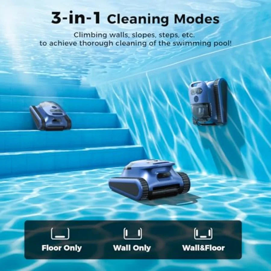Aspirateur Robot de Piscine Automatique | Nettoyage 3-en-1 Sans Fil pour Piscines Enterrées