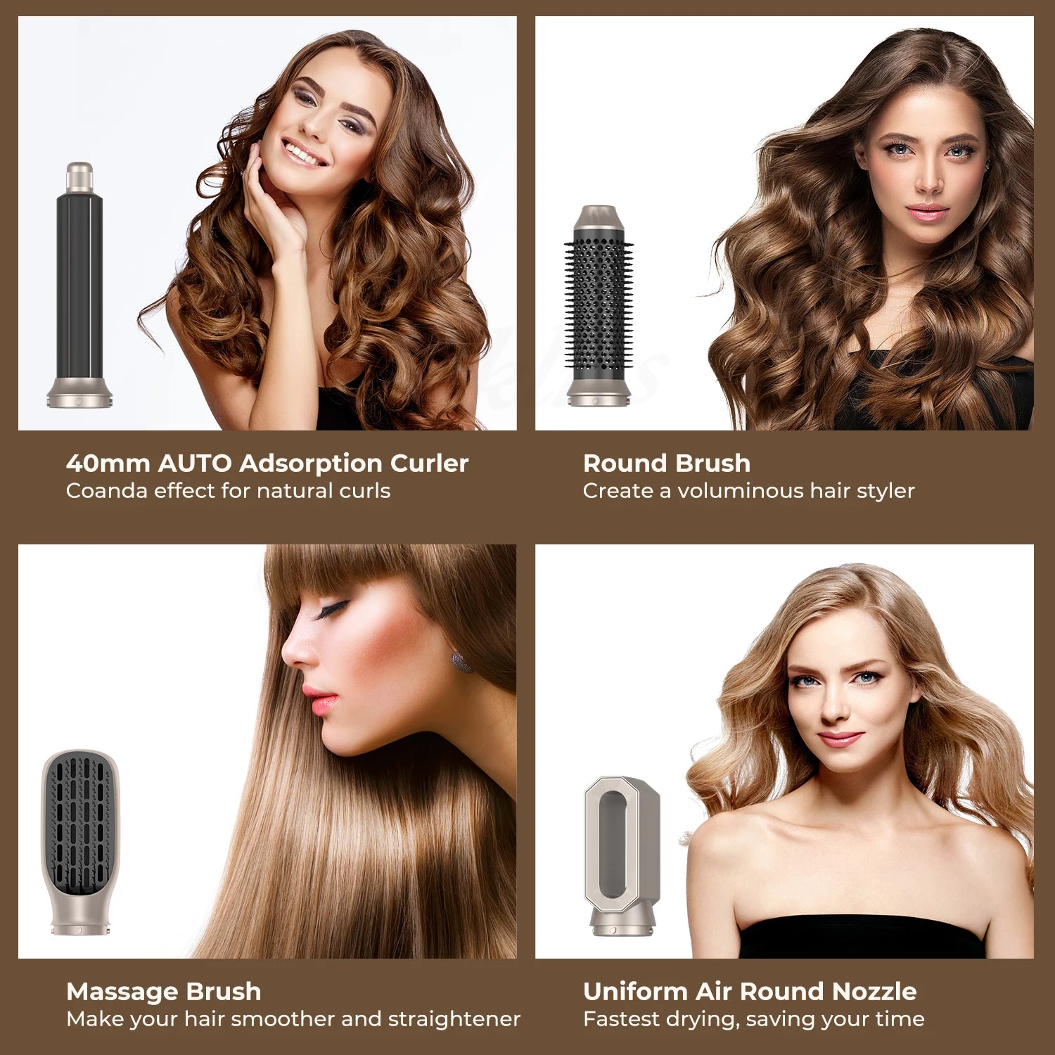 Sèche-cheveux UKLISS, certifié CE/FCC/UL, 100-240 V universel, ionique