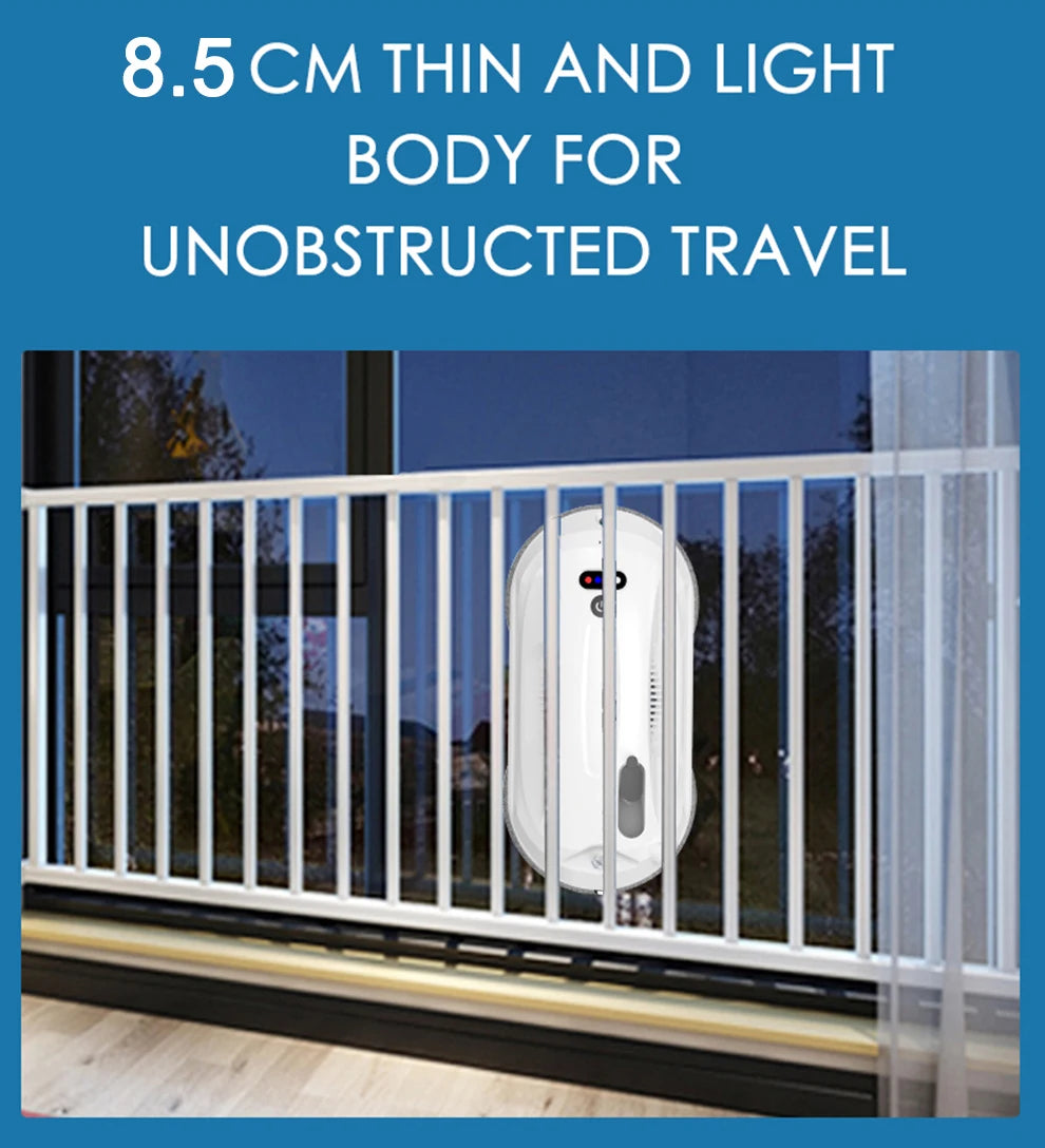 Robot nettoyeur de vitres Purerobo W-R4S : aspirateur robot ultra-fin à haute puissance d'aspiration pour le nettoyage des vitres de la maison