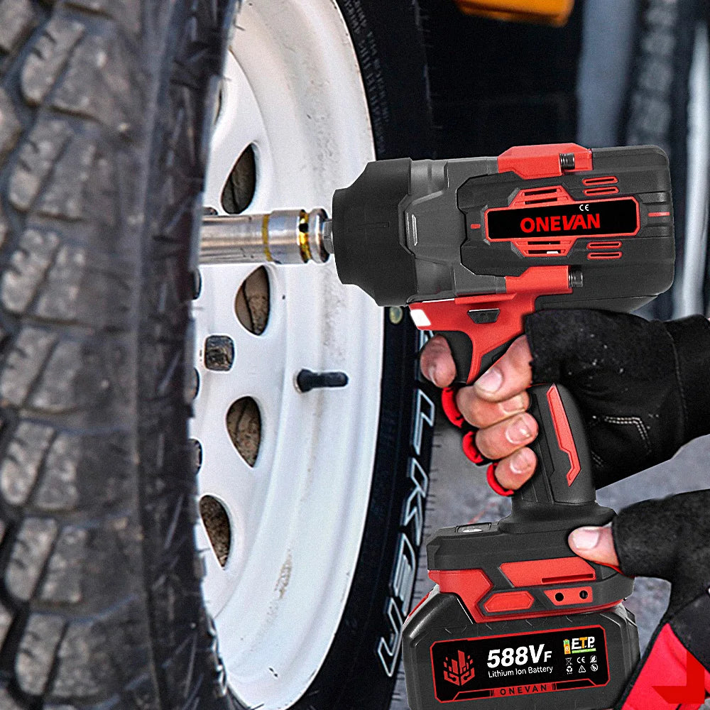Clé à Chocs Électrique ONEVAN | 2800 N.m, Moteur Sans Balais, Outil Auto Compatible Makita