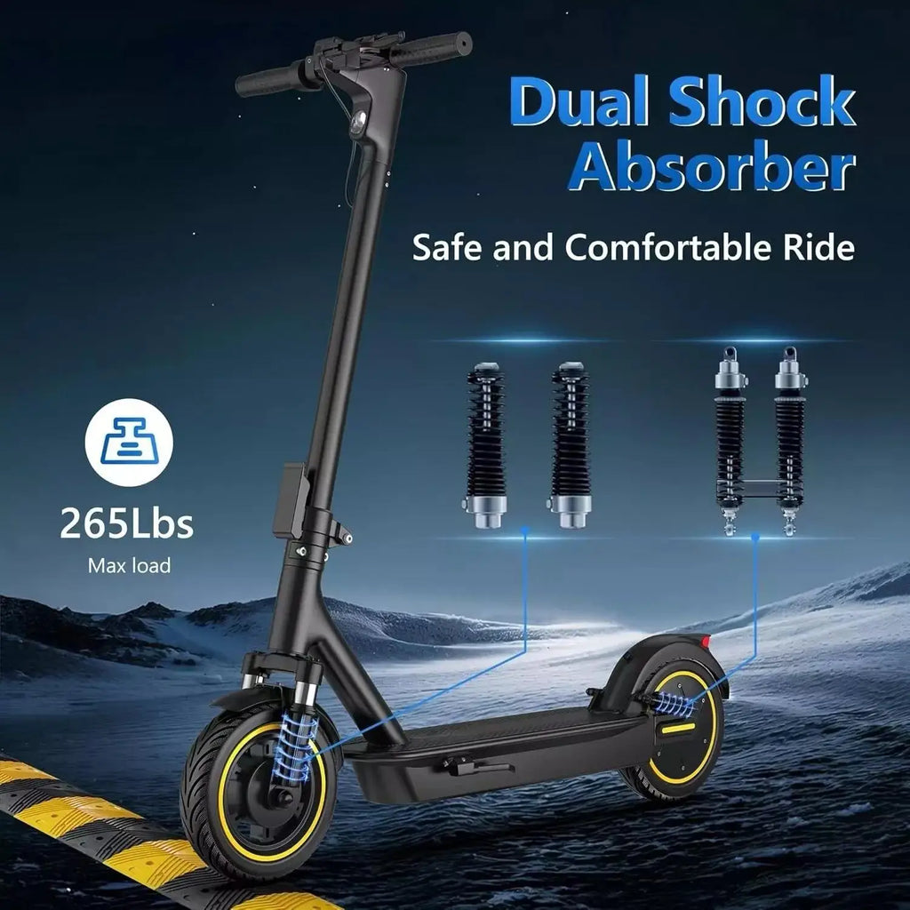Trottinette électrique pliable LADPED LPMAX, pneus de 10 pouces, vitesse maximale de 35 km/h, 500 W, batterie de 14,5 Ah, autonomie de 45 km, double suspension.