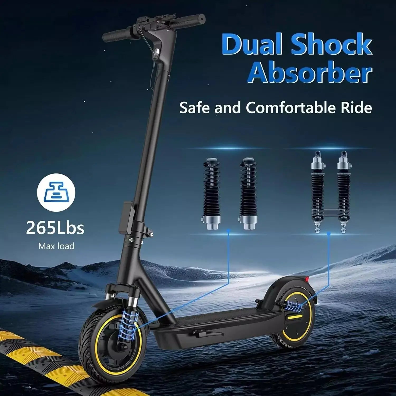 Trottinette électrique AOVOPRO ESMAX pliable 48 V, autonomie 40-60 km, pneus 10 pouces, certifiée CE